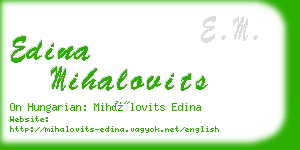 edina mihalovits business card